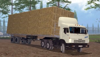 Прицеп для тюков + авто-подбор для Farming Simulator 2015