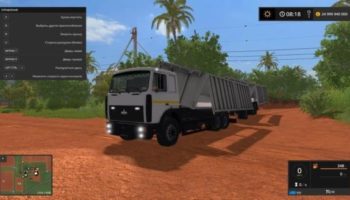 Мод МАЗ 5516А8-336 С ПРИЦЕПОМ МАЗ-856102-5010 V3.1 для Farming Simulator 2015