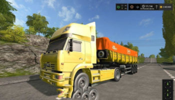 Мод тягач Камаз 5460 HIGH ROOF V1.0 для Farming Simulator 2015